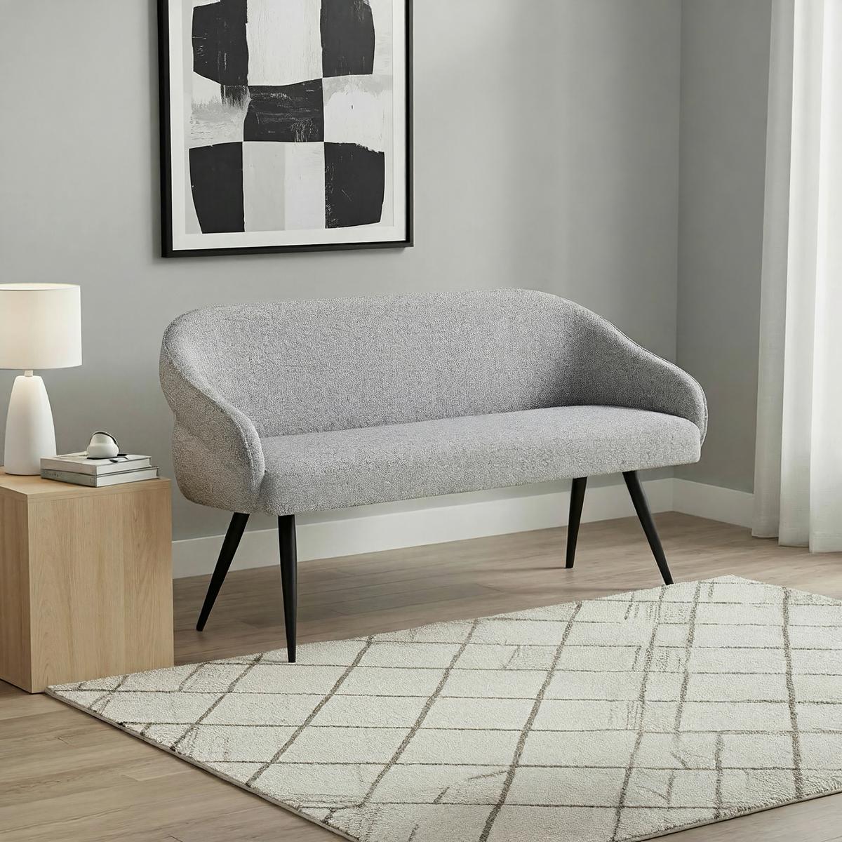 Klop Royal, Siva, Črna - siva/črna, Moderno, kovina/tekstil (150/82/62cm) - Livetastic