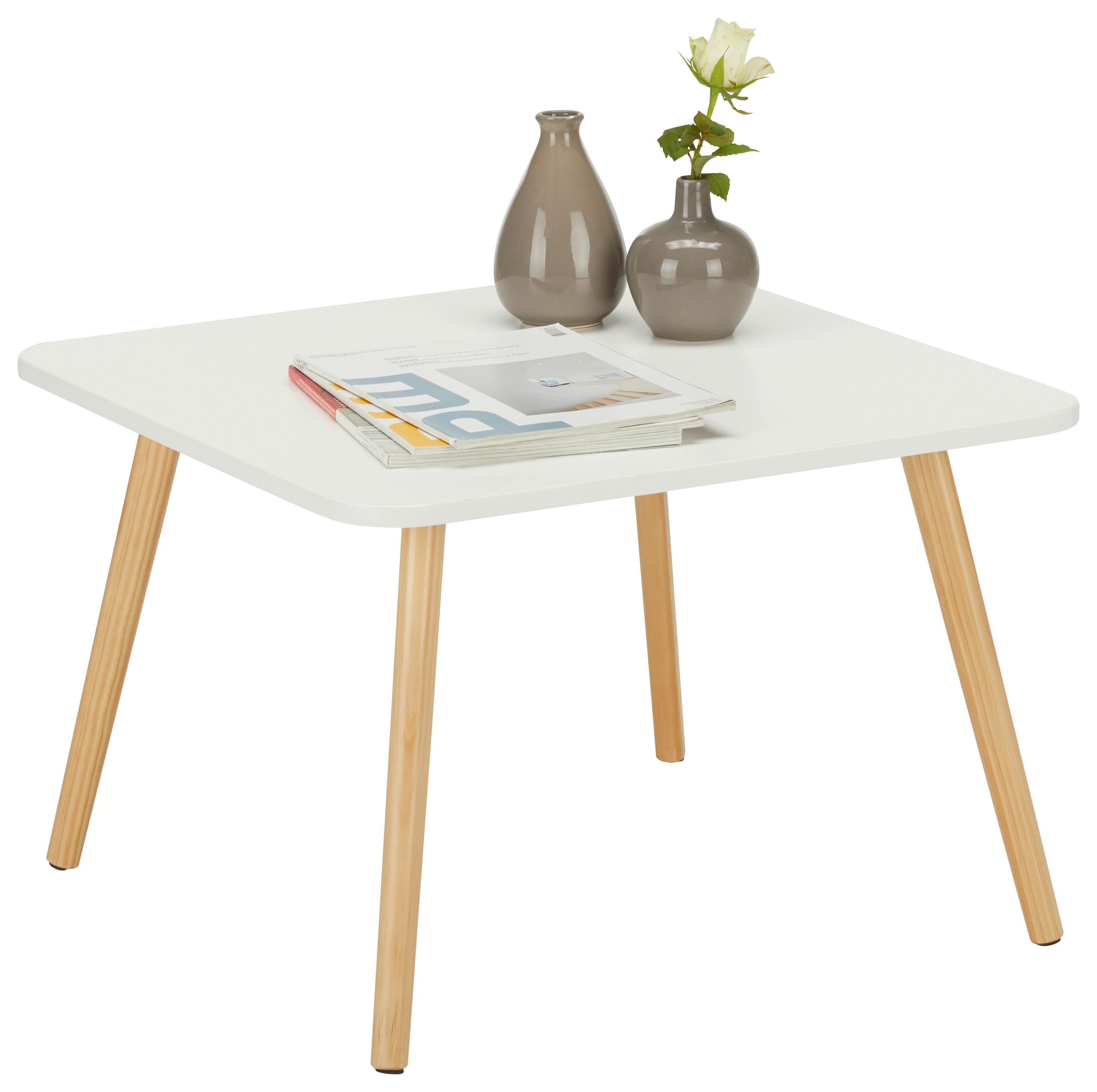 Couchtisch Anouk in Weiß - Weiß/Kieferfarben, MODERN, Holz/Holzwerkstoff (60/40/60cm) - Based