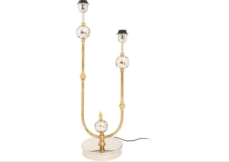 Tischleuchte Tischlampe Cosima 425 - Silberfarben/Goldfarben, Trend, Kunststoff/Metall (21/25/77cm) - Kayoom