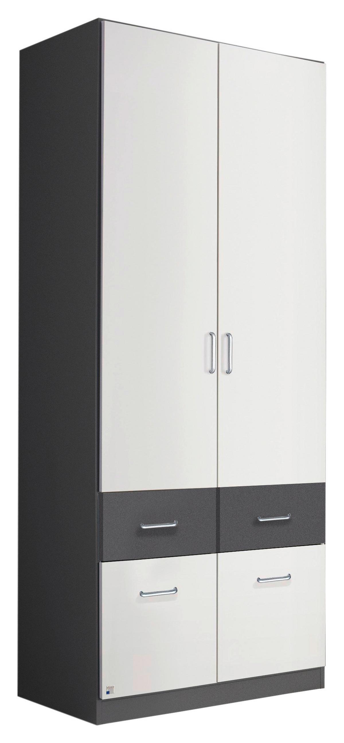 Omara Za Oblačila Aalen, Bela, Siva, Š. 91 Cm - siva/bela, Konvencionalno, umetna masa/leseni material (91/197/54cm)