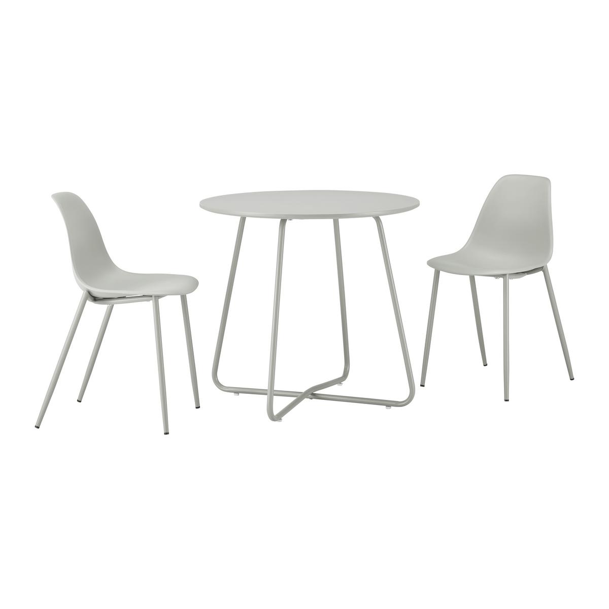 ZESTAW DO SIEDZENIA DLA DZIECI CASEY - jasnoszary, Modern, tworzywo sztuczne/metal (60/56/60cm) - Bessagi Kids