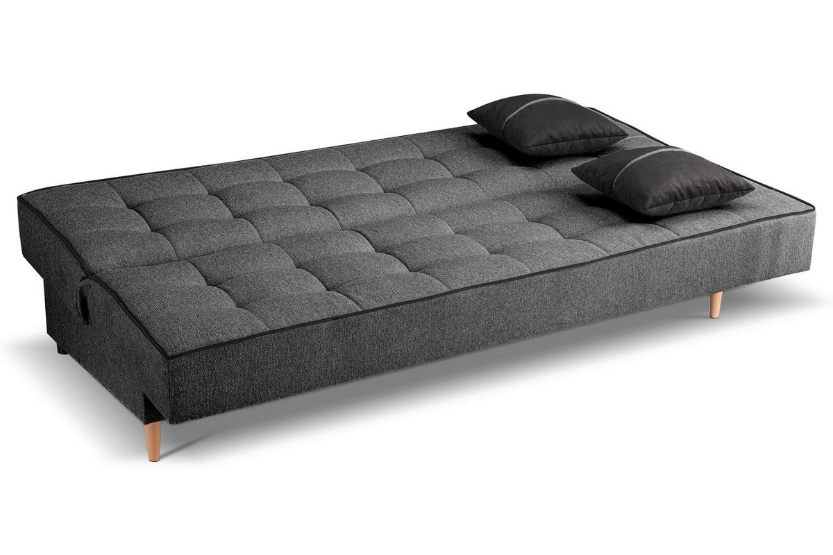 Schlafsofa Bono Grau - Hellbraun/Schwarz, Basics, Holz/Textil (199/91/91cm) - MID.YOU
