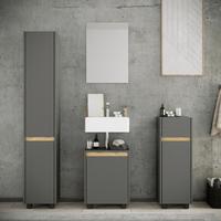 Badezimmer Cosila - Honigeiche/Anthrazit, Trend, Holzwerkstoff/Kunststoff (112cm) - MID.YOU