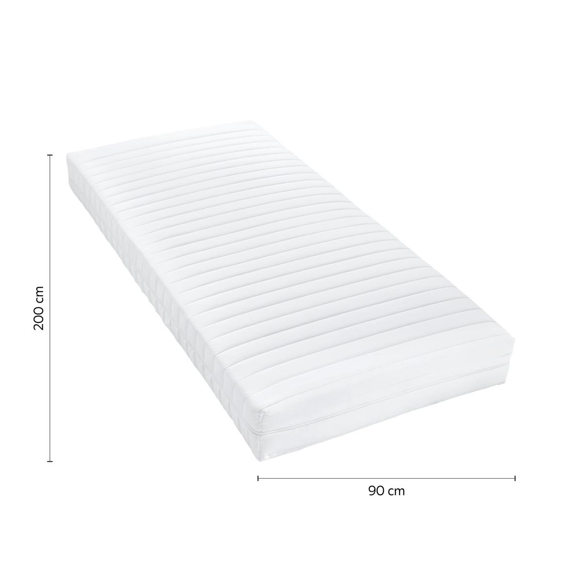 Taschenfederkernmatratze Memory Elastic ca. 90x200 cm - Weiss, Modern (90/200cm)