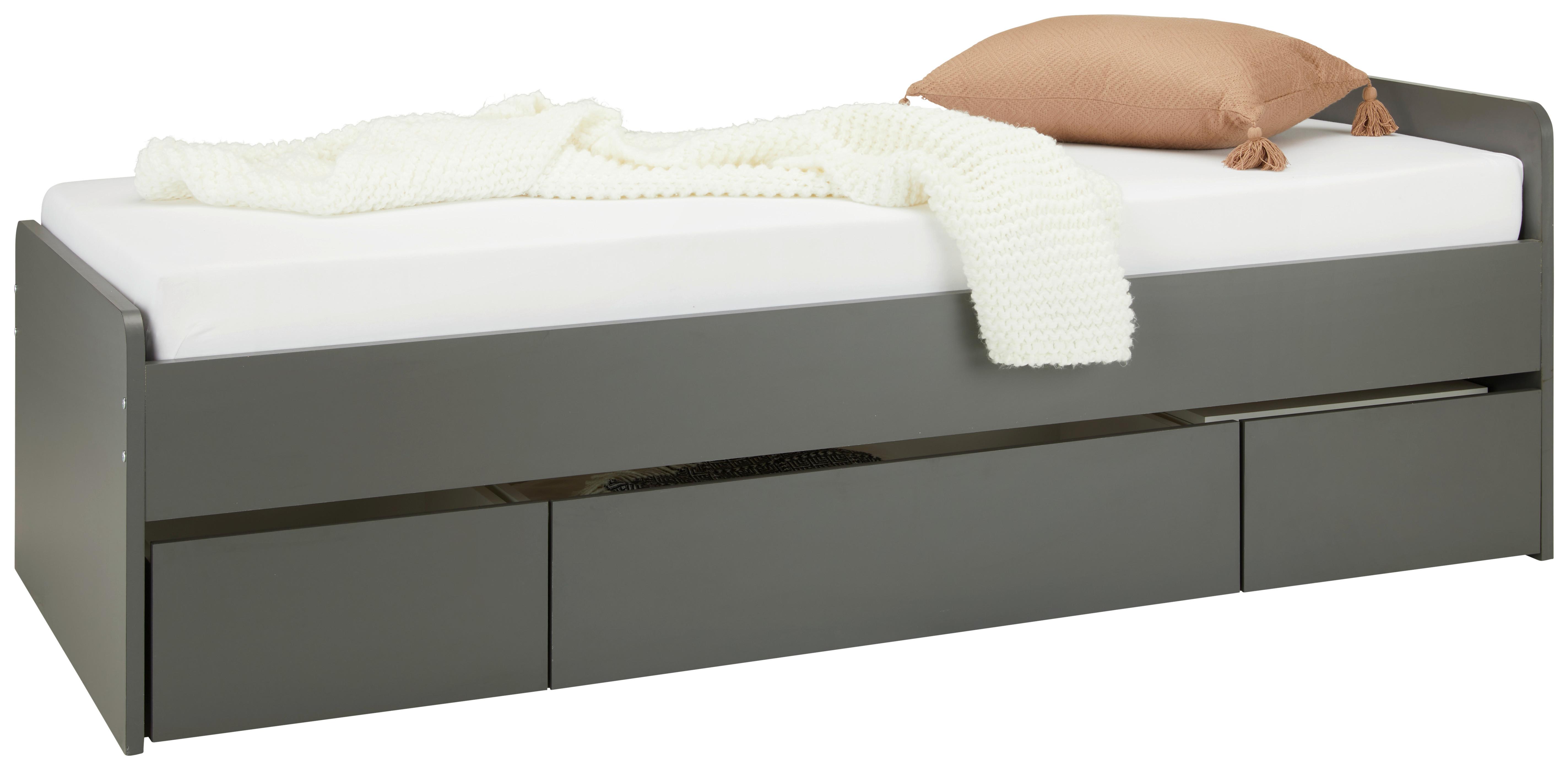 SÄNG DIRK II -BASED- - antracit, Klassisk, trämaterial (90/200cm) - Based