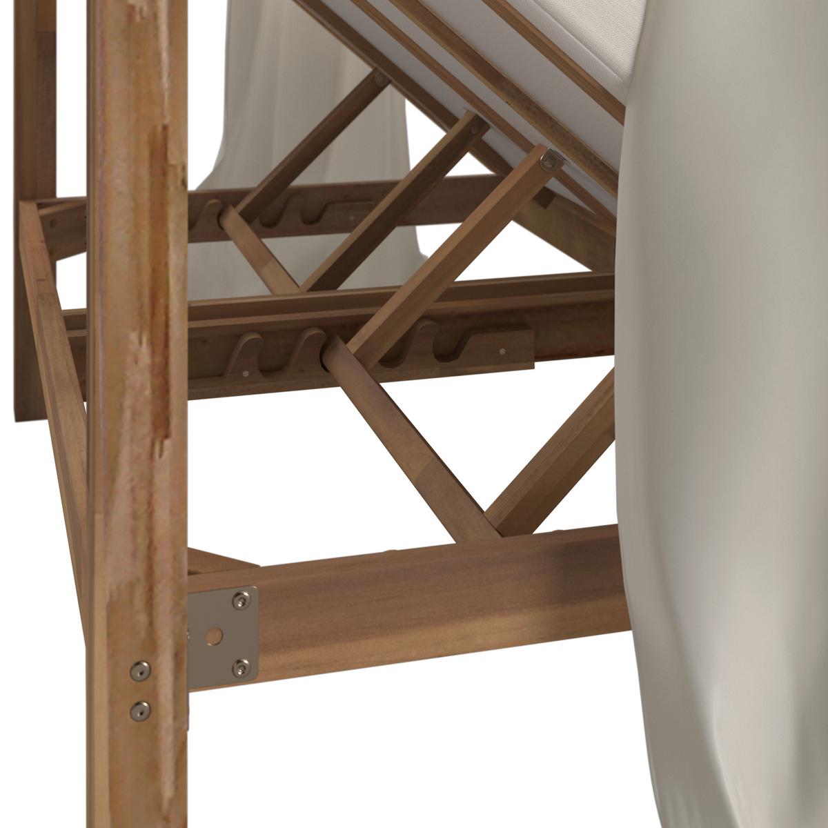 Sonneninsel Nicola Creme Holz/Outdoorstoff - Creme, MODERN, Holz/Textil (135,5/194,5/190cm) - Bessagi Garden