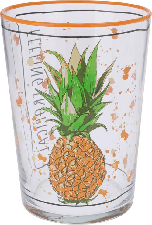 Pohár Summer Fruits - sárga/piros, Üveg (8,8/12cm)
