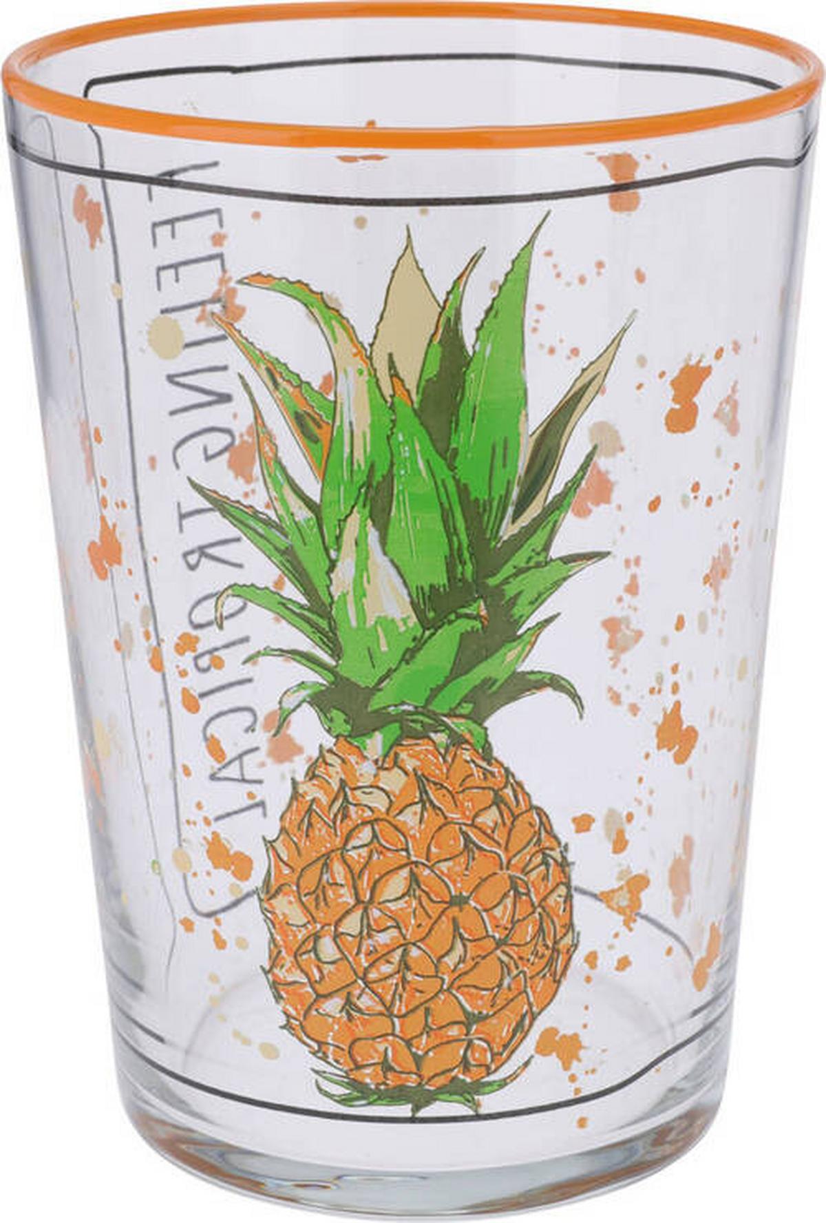 Pohár Summer Fruits - sárga/piros, Üveg (8,8/12cm)