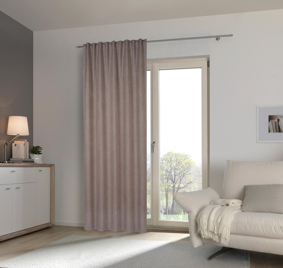 ZASŁONA ZACIEMNIAJĄCA MALMÖ - taupe, Basics, tkanina (135/245cm) - Esposa