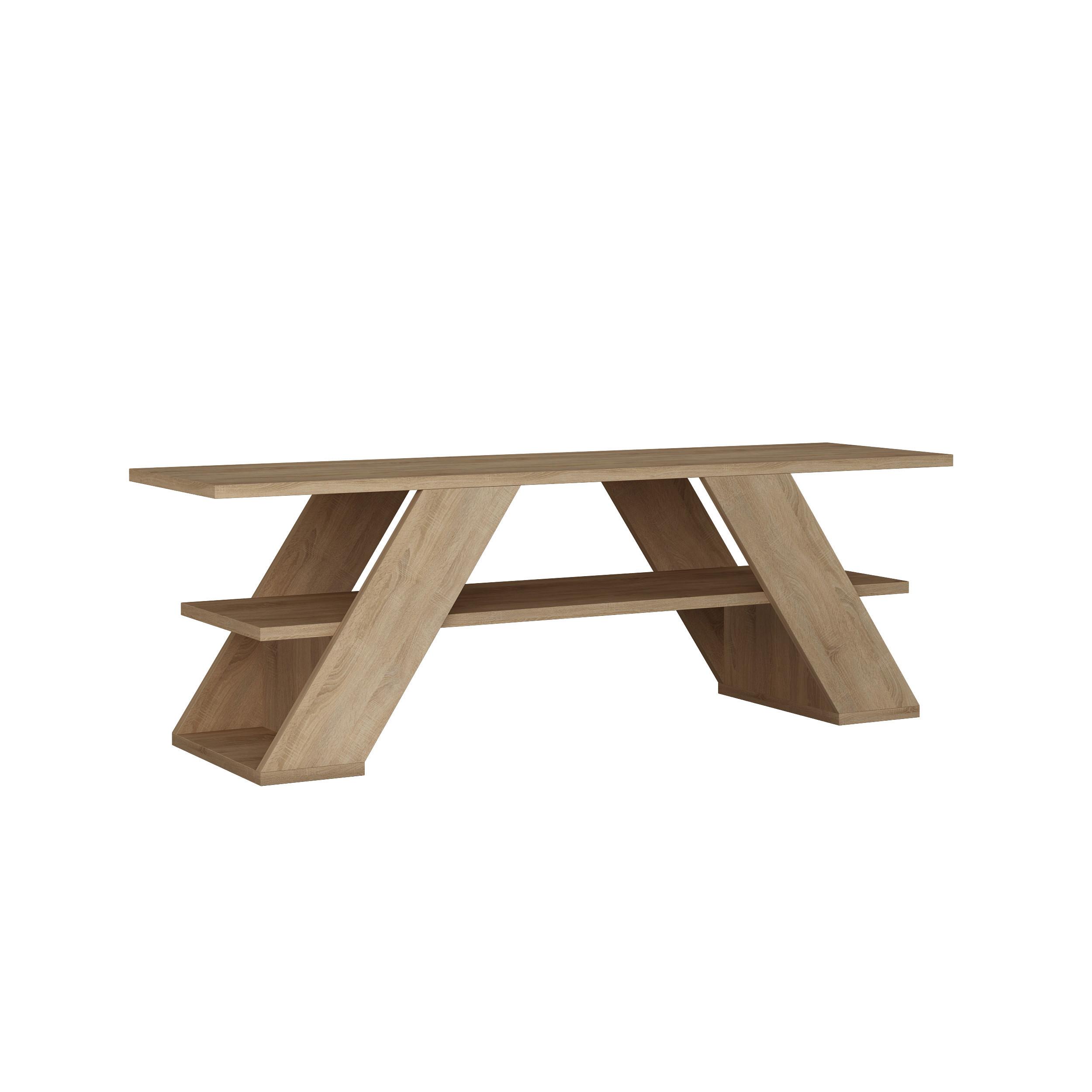 Phonotisch Farfalla ca. 120x40x34 cm Eichefarben - Eichefarben, Design, Holzwerkstoff (120/40/33.5cm) - Livetastic