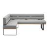 Eckbank Canon RE. in Hellgrau - Hellgrau/Schwarz, KONVENTIONELL, Holz/Textil (160/85/220cm) - Based