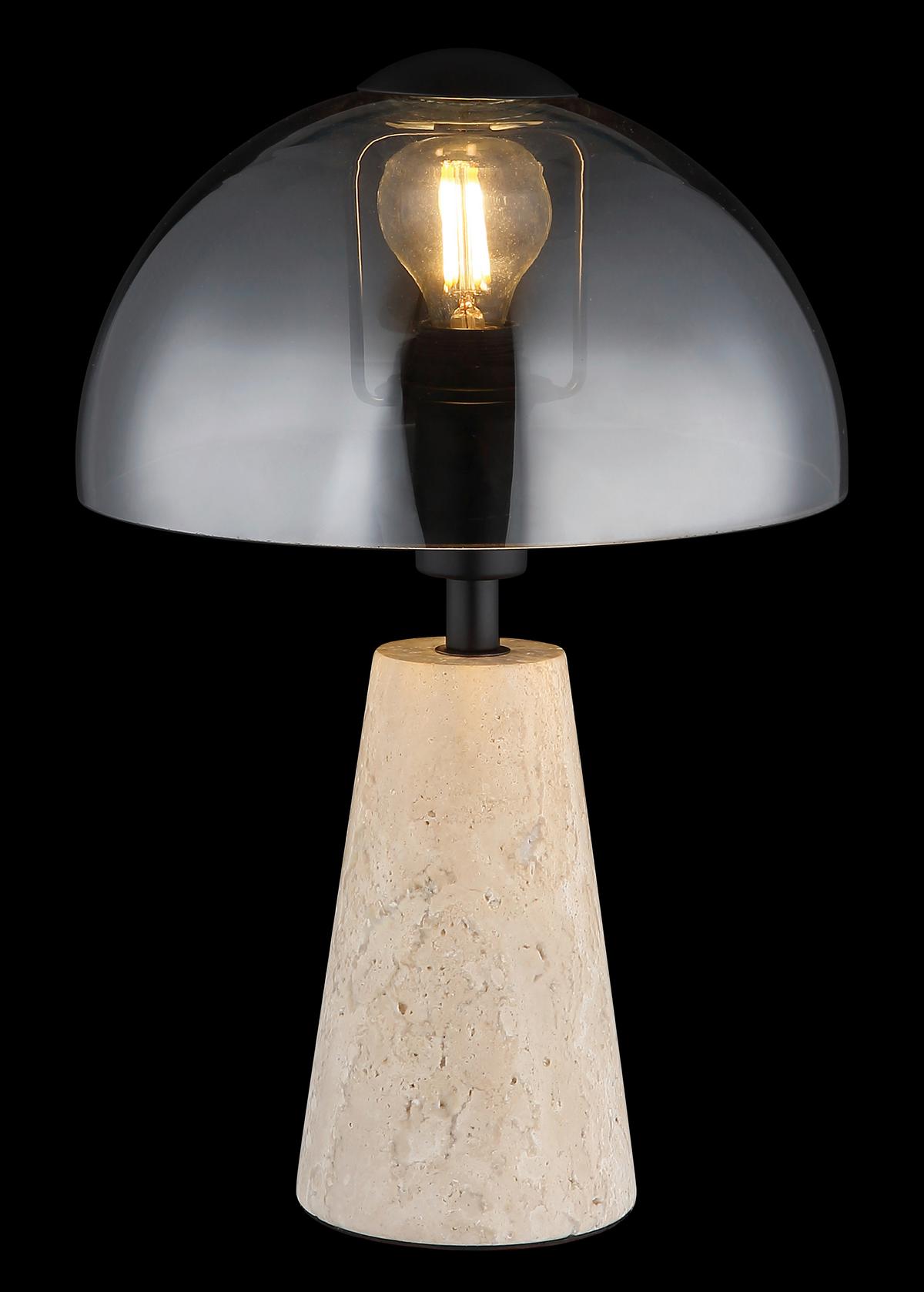 Stolna Svjetiljka Lars - siva/crna, Design, staklo/metal (20/31cm) - Globo
