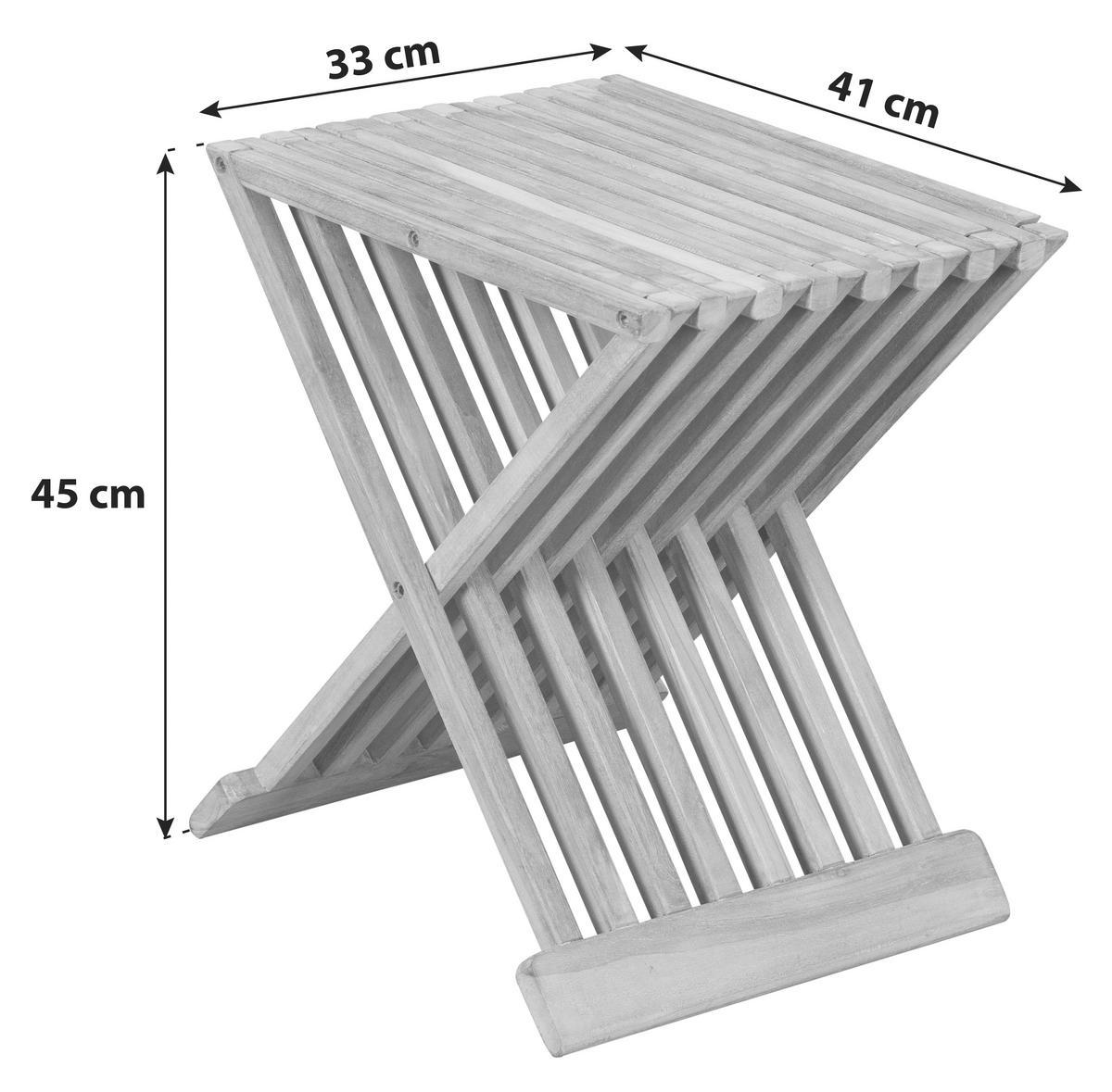 Gartenbeistelltisch Woodie ca. 41x45x33 cm Teak massiv - Teakfarben, Basics, Holz (41/45/33cm) - Gardenson