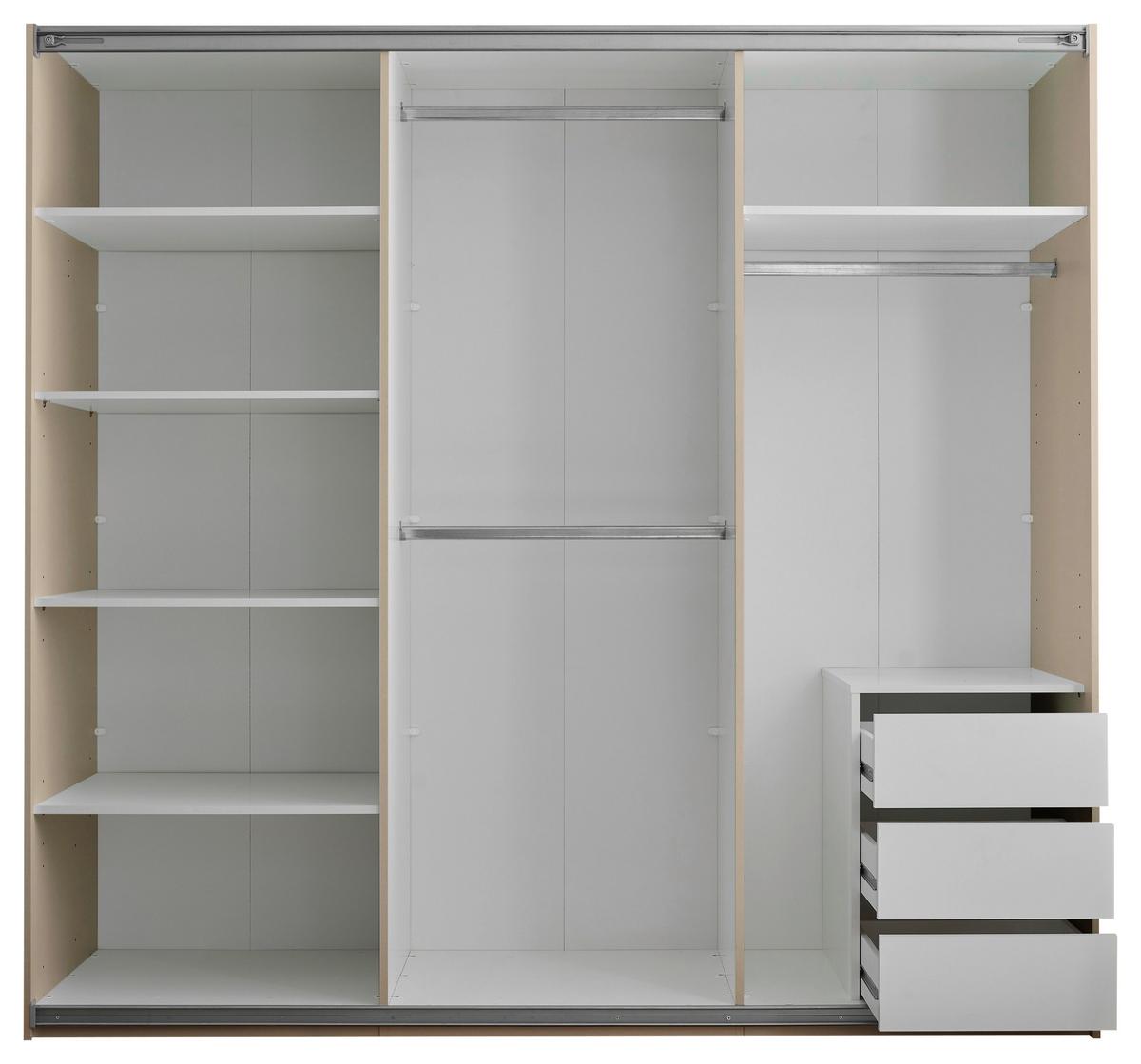 Ormar S Kliznim Vratima Carano - kašmir/crna, Konvencionalno, staklo/drvni materijal (215/204/63cm) - Modern Living