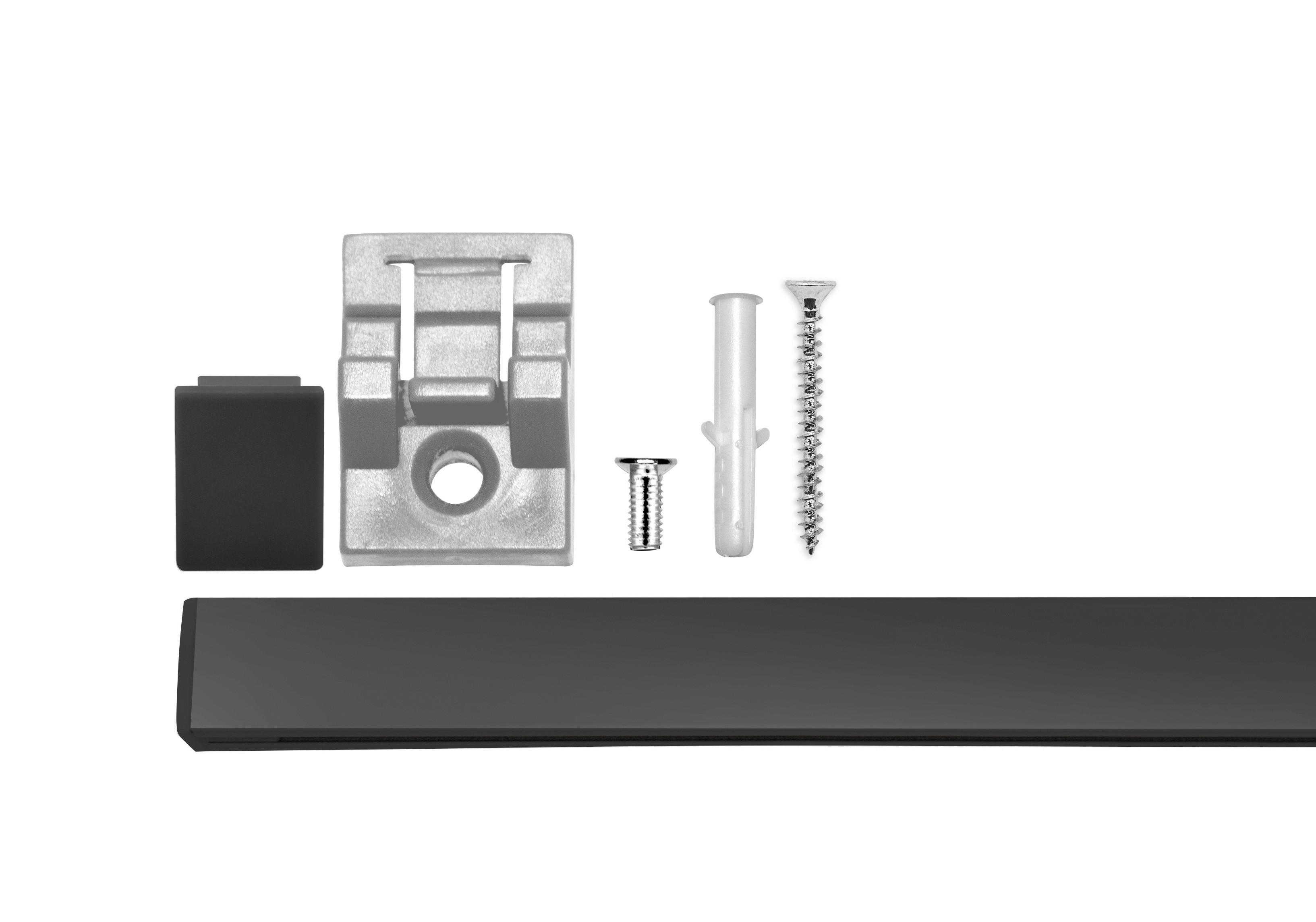 Vorhangschiene Style aus Metall ca. 160cm - Schwarz, Metall (160cm) - Premium Living