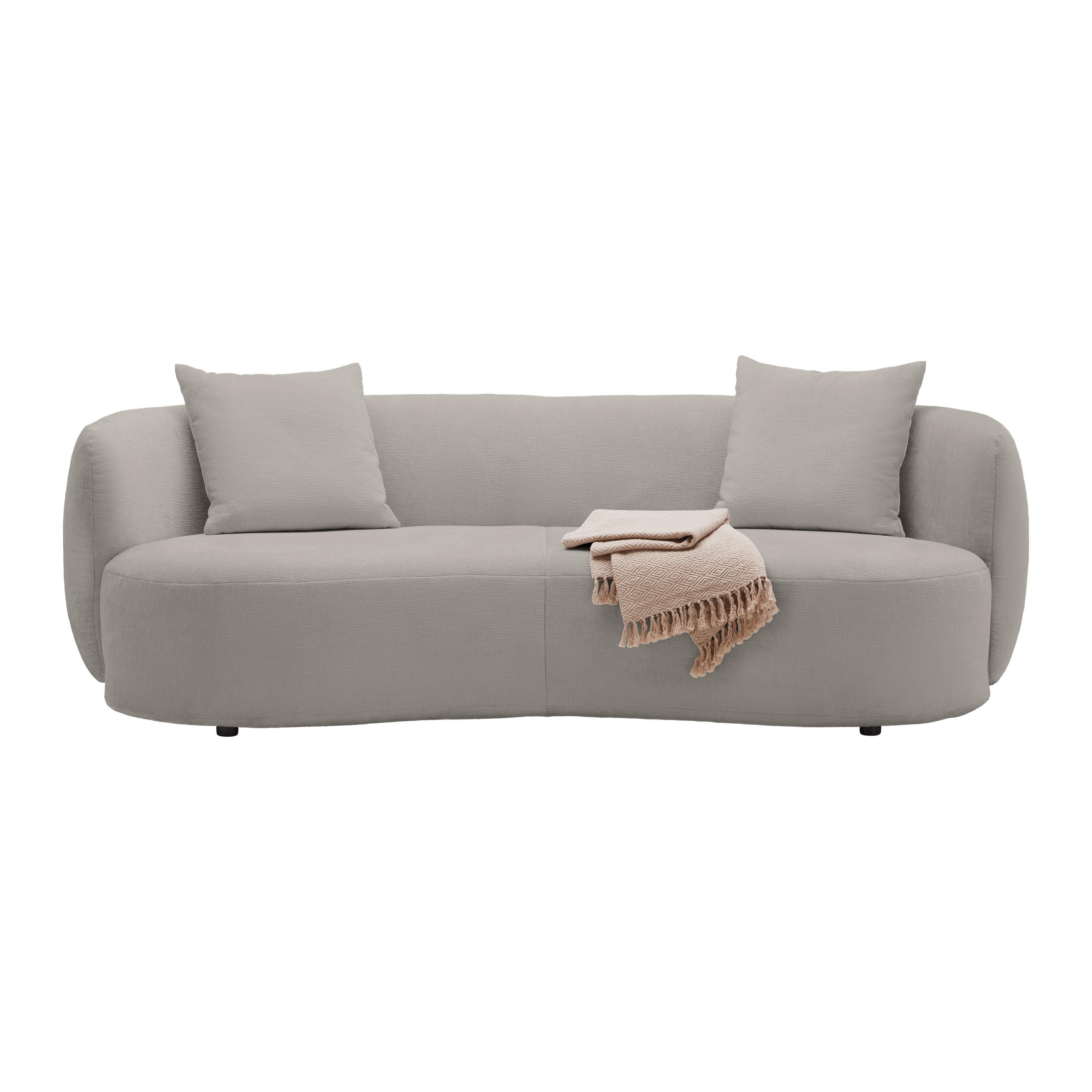 Bigsofa Runde Form, Inkl. 2 Kissen - Schwarz/Braun, Modern, Kunststoff/Textil (235/72/110cm) - Premium Living
