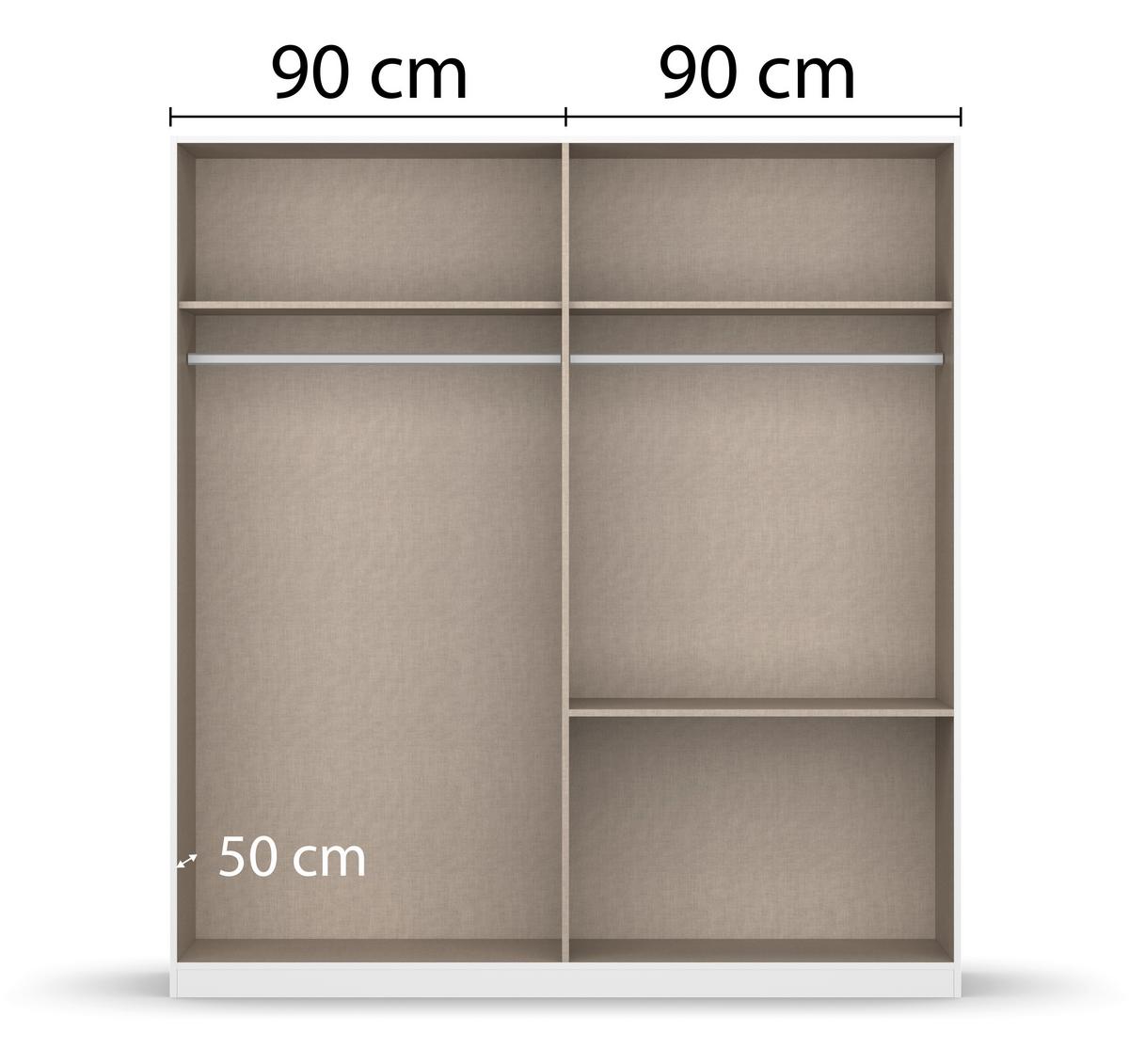 Omara S Klasičnimi Vrati Costa, Bela, Siva - siva/bela, Moderno, leseni material (181/197/54cm) - Rauch Möbel