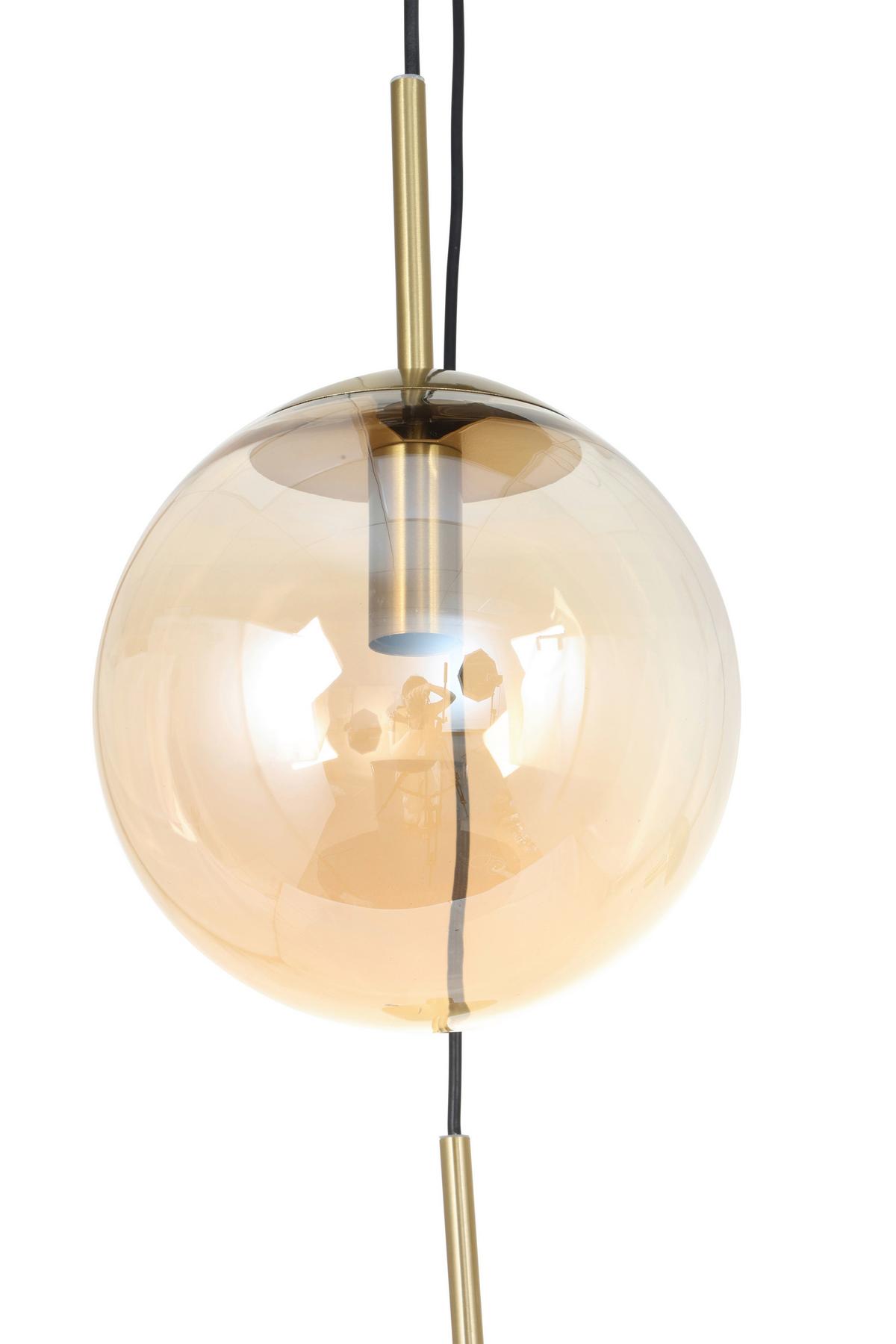 LAMPA WISZĄCA MARA - kolor bursztynowy/czarny, Trend, metal/szkło (46/40/120cm) - Novel