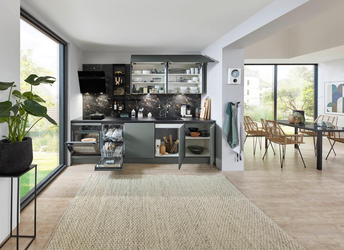 Bucătărie la comandă Easytouch - Basics, material pe bază de lemn (290cm) - Nobilia