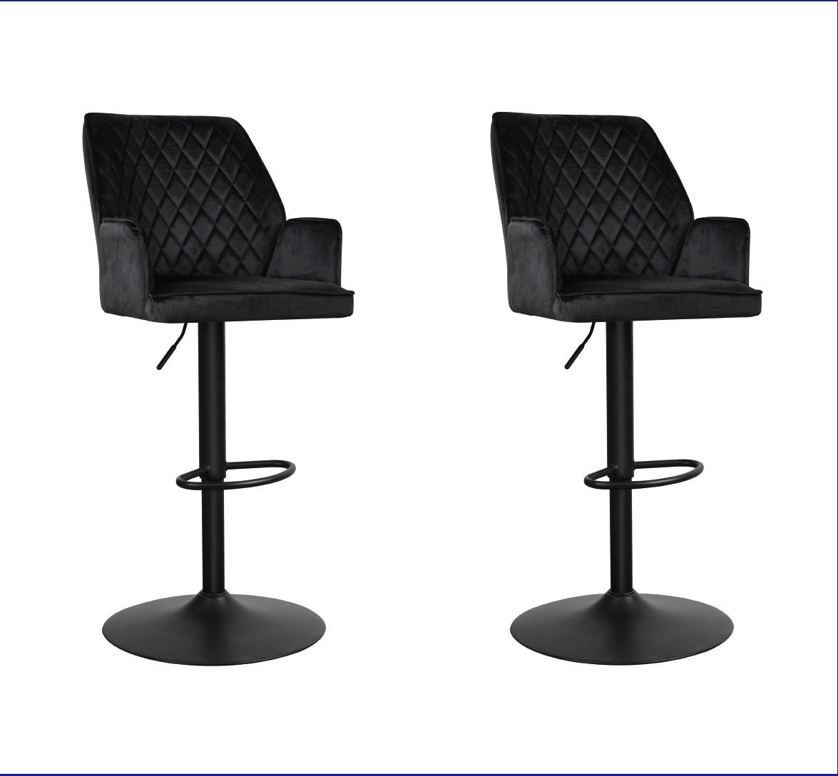 Set Barskih Stolov Donny, Črna, 2 Kos - črna, Moderno, kovina/tekstil (54/100/58cm) - MID.YOU