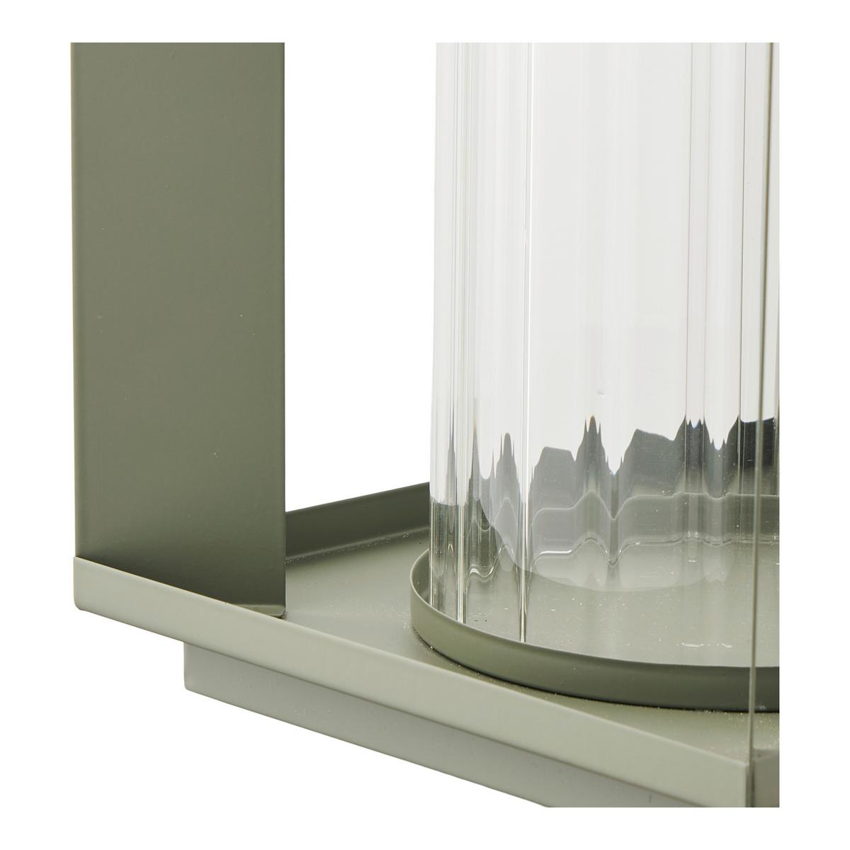 Laterne Lohals Lanterne Grün - Grün, Basics, Glas/Metall (18/20,5/18cm)