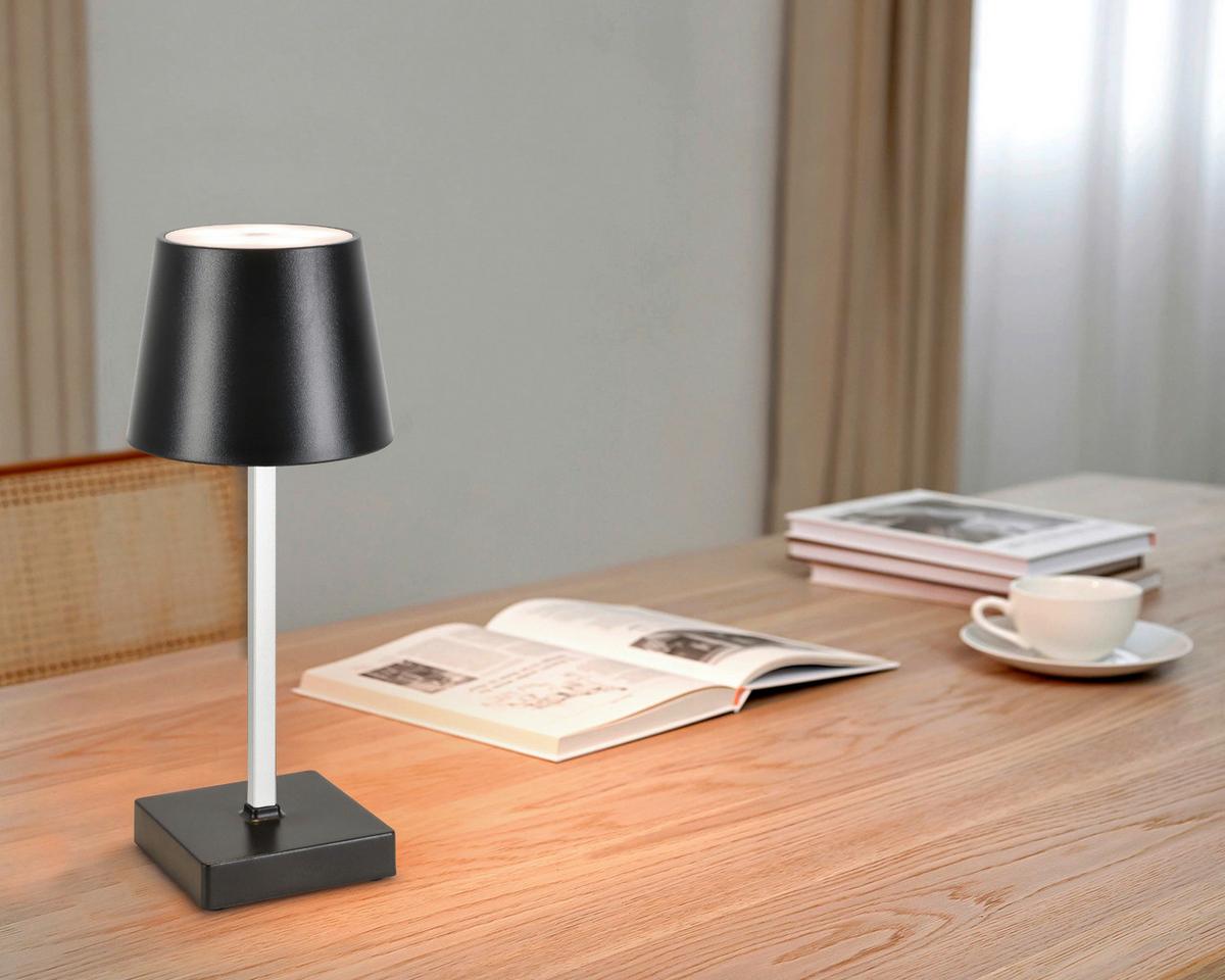 LED-Dekoleuchte Gopi Schwarz max. 1,5 Watt - Silberfarben/Schwarz, Romantik / Landhaus, Kunststoff/Metall (10,5/26cm) - Modern Living