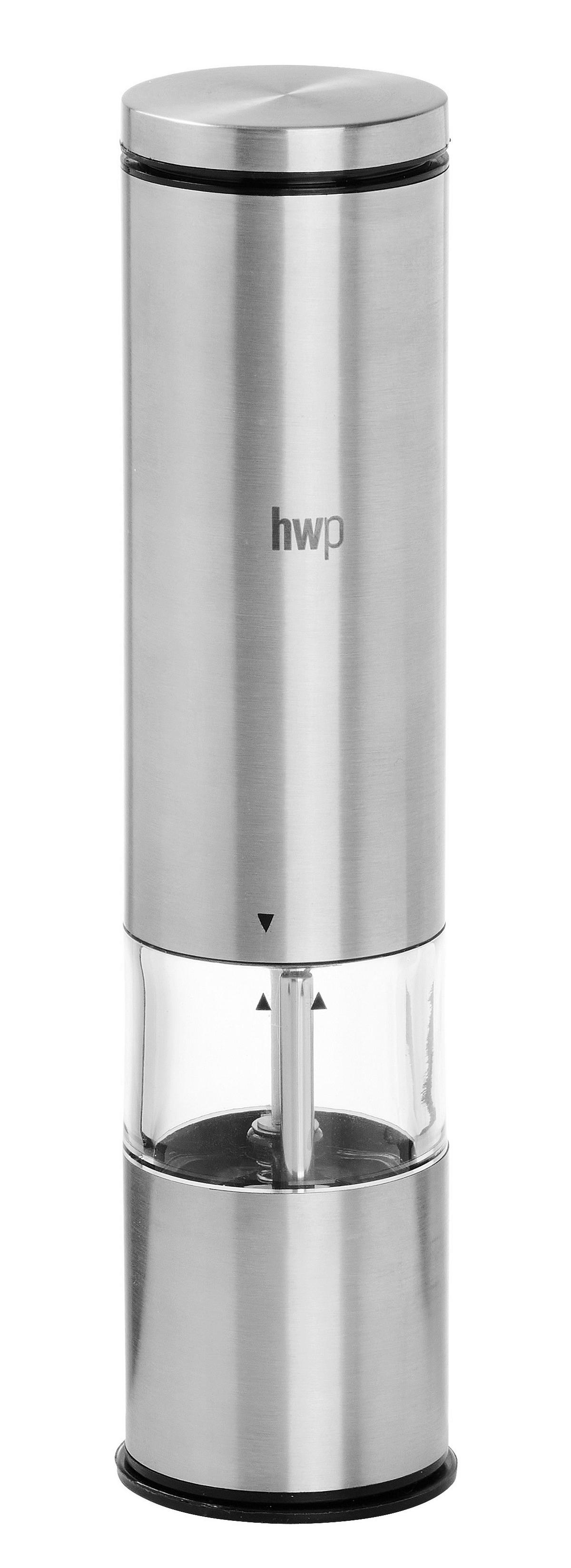 MŁYNEK ELEKTRYCZNY SÓL/PIEPRZ DH-13B - kolor srebrny/przejrzysty, Basics, tworzywo sztuczne/metal (5,2/22cm) - Homeware Profession.