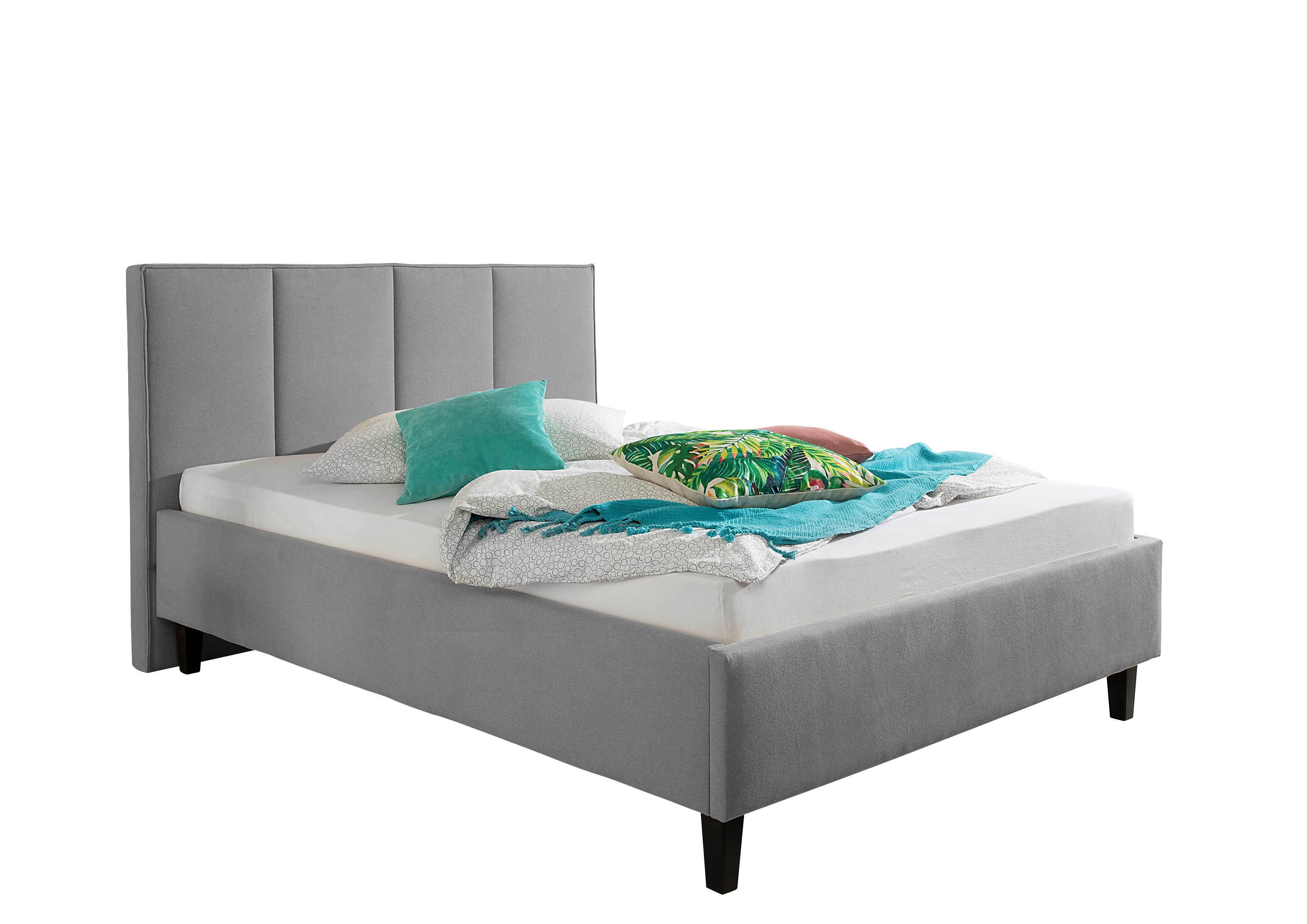 Polsterbett Avola Grau ca. 140x200 cm - Schwarz/Grau, MODERN, Holz/Textil (140/200cm) - Livetastic