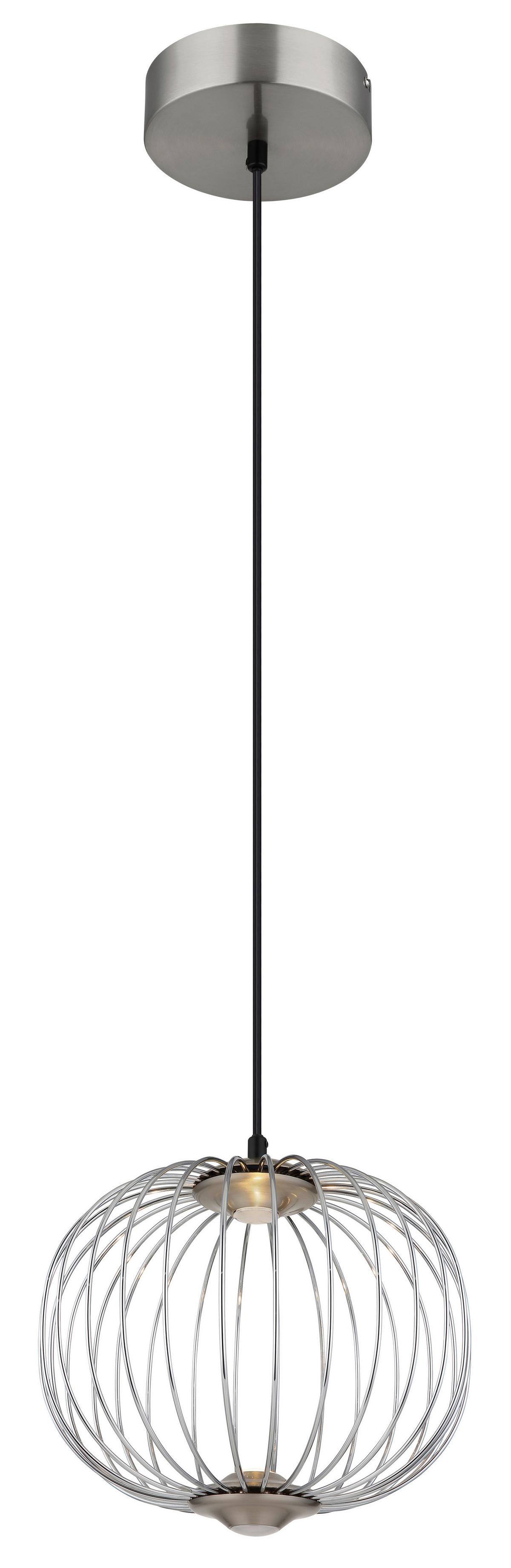 Led Viseća Svjetiljka Galway - boje nikla/boje kroma, Design, metal/plastika (30/150cm) - Globo