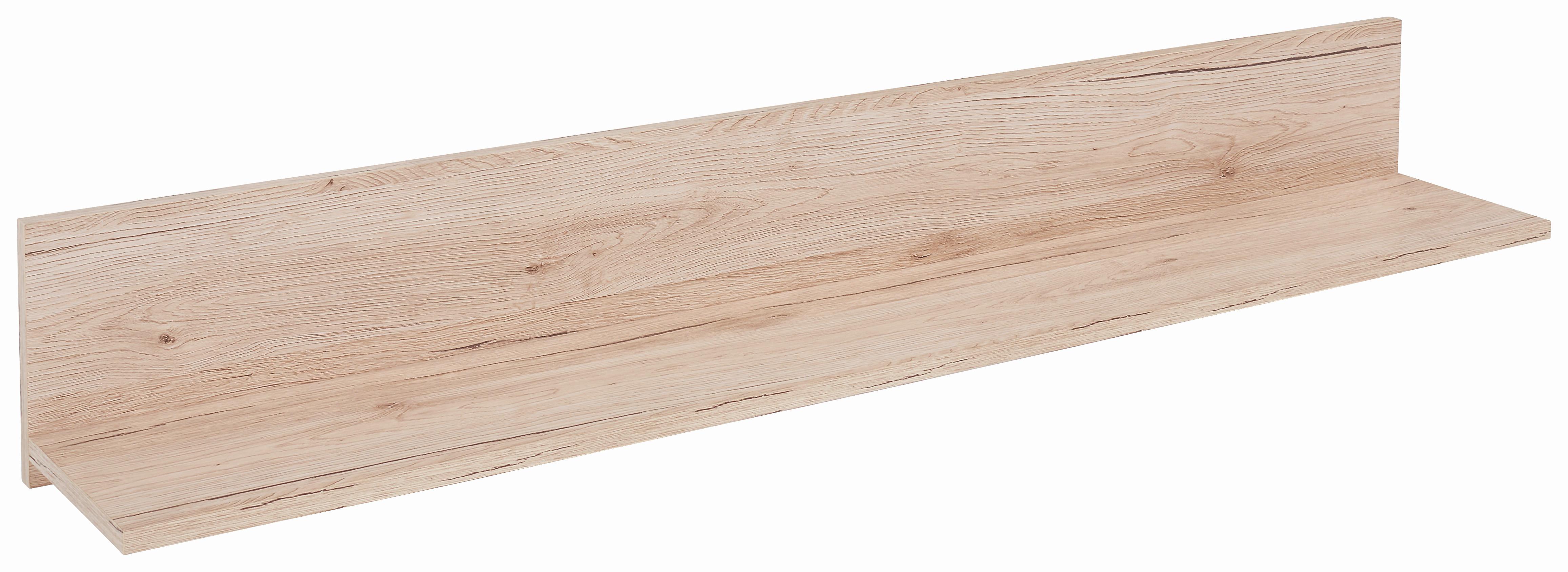 Zidna Polica Malta - boje hrasta, Moderno, drvo (128/18/20cm) - Modern Living