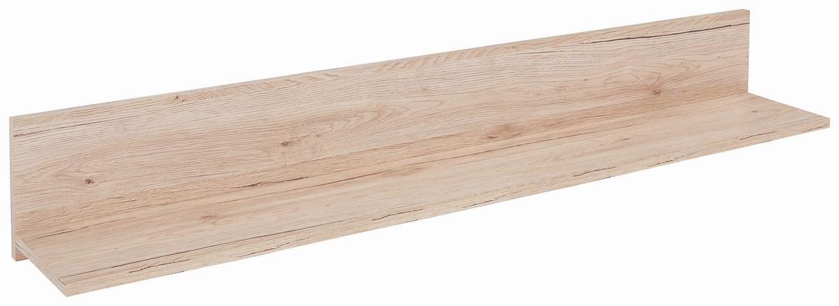 Poliță de perete Malta - culoare lemn stejar, Modern, lemn (128/18/20cm) - Modern Living