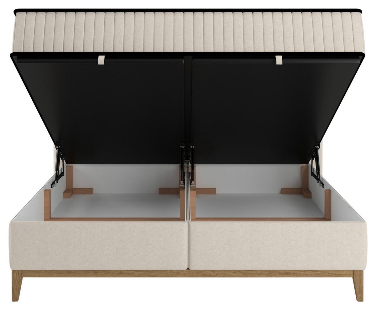 Bett Elena Creme ca. 180x200cm - Creme, KONVENTIONELL, Holz/Holzwerkstoff (180/200cm) - Sembella
