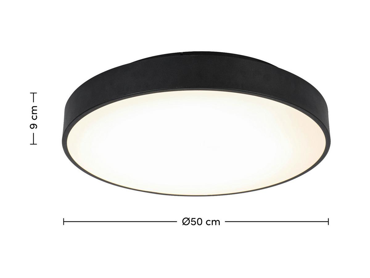 Led Svjetiljka Stropna Flache - crna, Moderno, metal/plastika (50/9cm) - Mömax