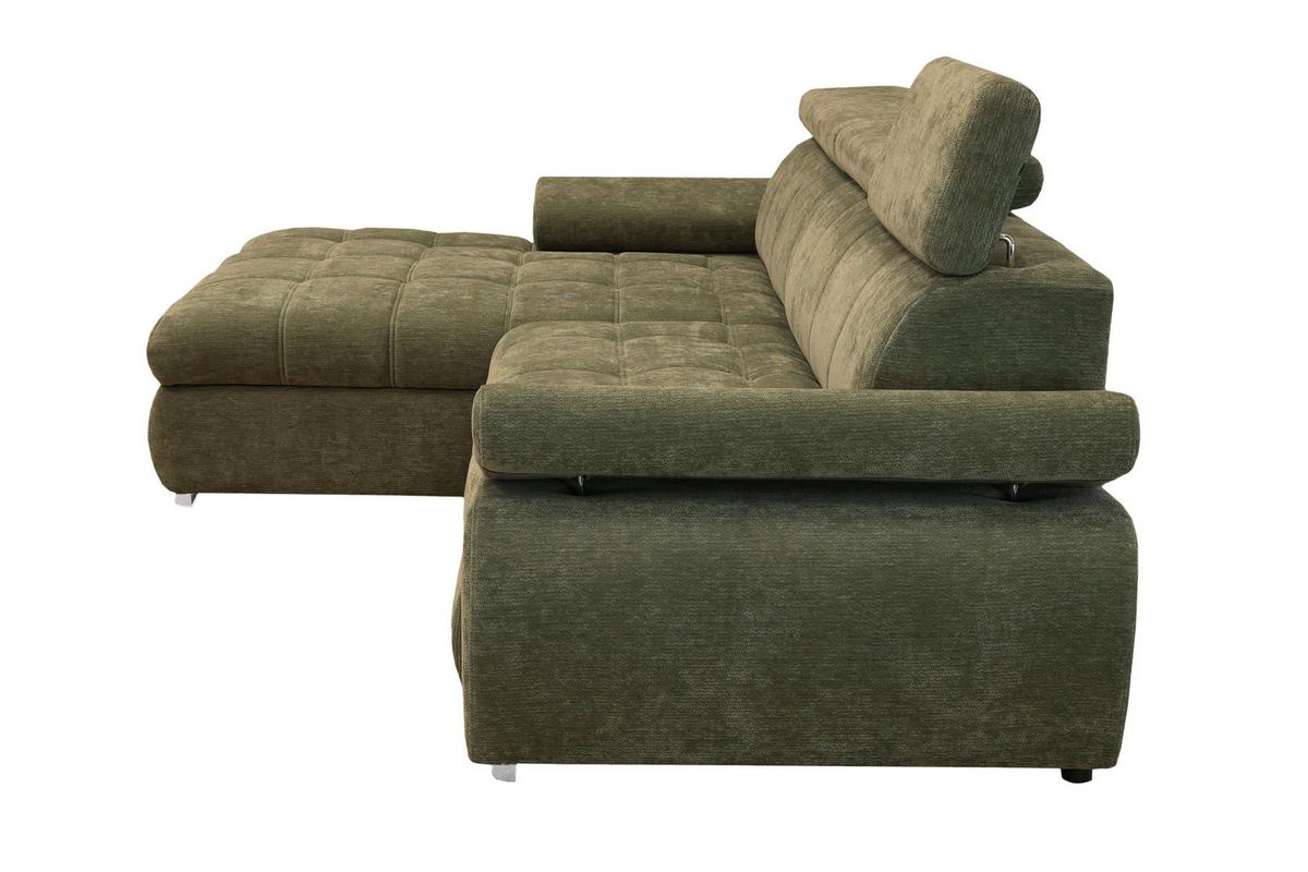 Kutna Garnitura Vegas - srebrne boje/šumska zelena, Design, drvo/tekstil (173/294cm) - Modern Living