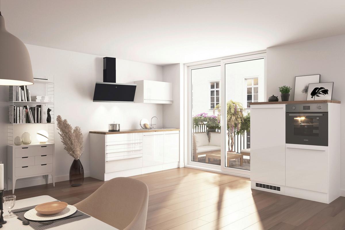 Kuhinjski Blok Z Aparati Gabriel, 320cm - barve nerjavečega jekla/bela, Design, umetna masa/leseni material (320cm) - Respekta