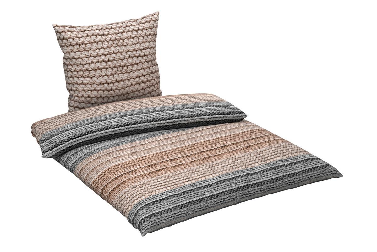 POŚCIEL COZY KNIT - szary, Design, tkanina (155/220cm) - Novel