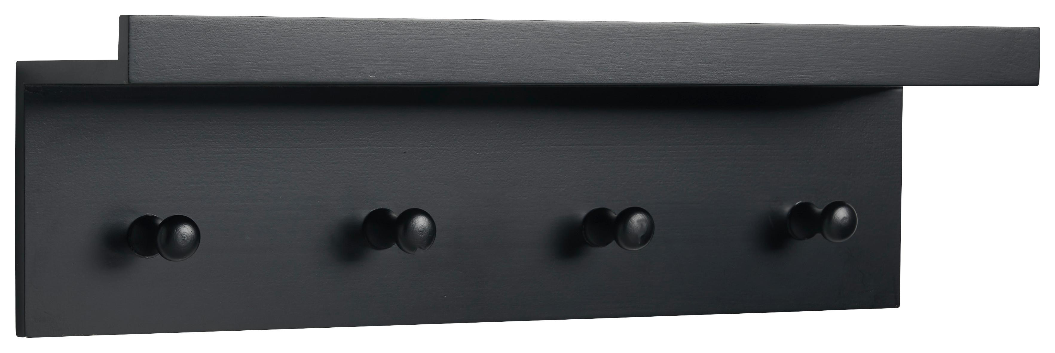 Wandgarderobe in Schwarz - Schwarz, Modern, Holzwerkstoff (40/12/10cm) - Mömax