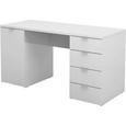 Íróasztal Larry Ii - Fehér, modern, Faalapú anyag (145/75/60cm)