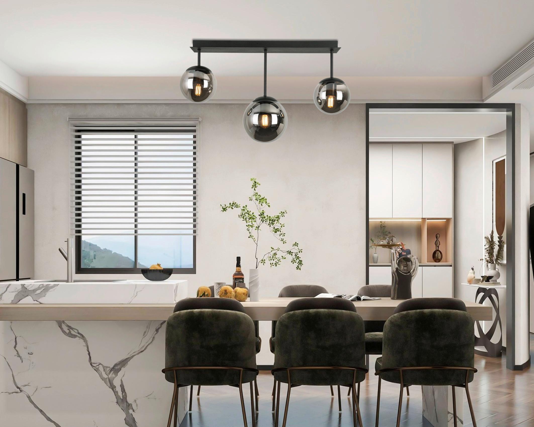 LAMPA SUFITOWA VICI - czarny/kolor chromowy, Trend, tworzywo sztuczne/metal (60/16/34,5cm) - Novel