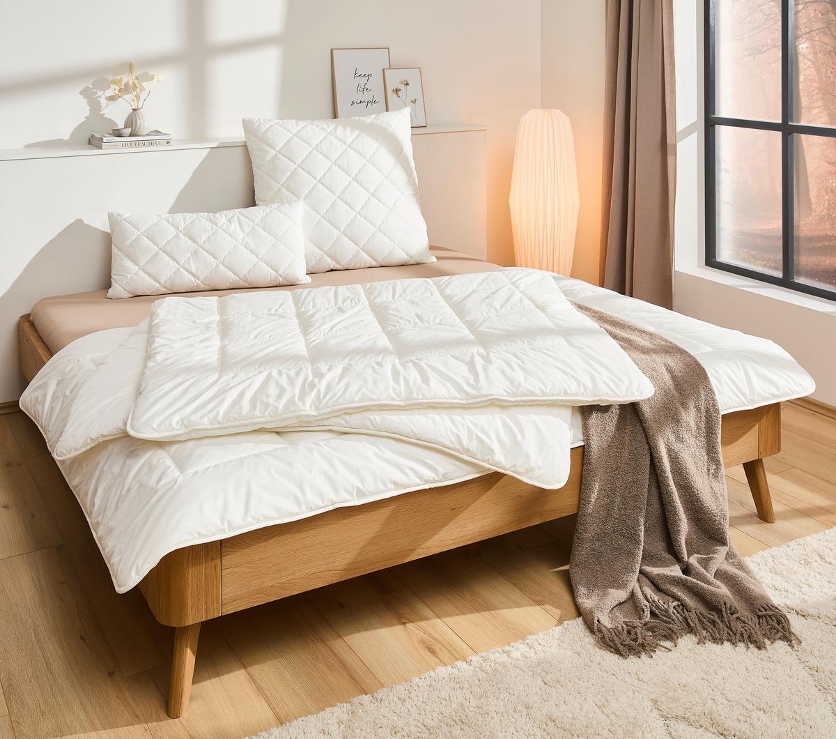 KOŁDRA CAŁOROCZNA ALCANDO UNO - szampanowy, Basics, tkanina (135/200cm) - Billerbeck