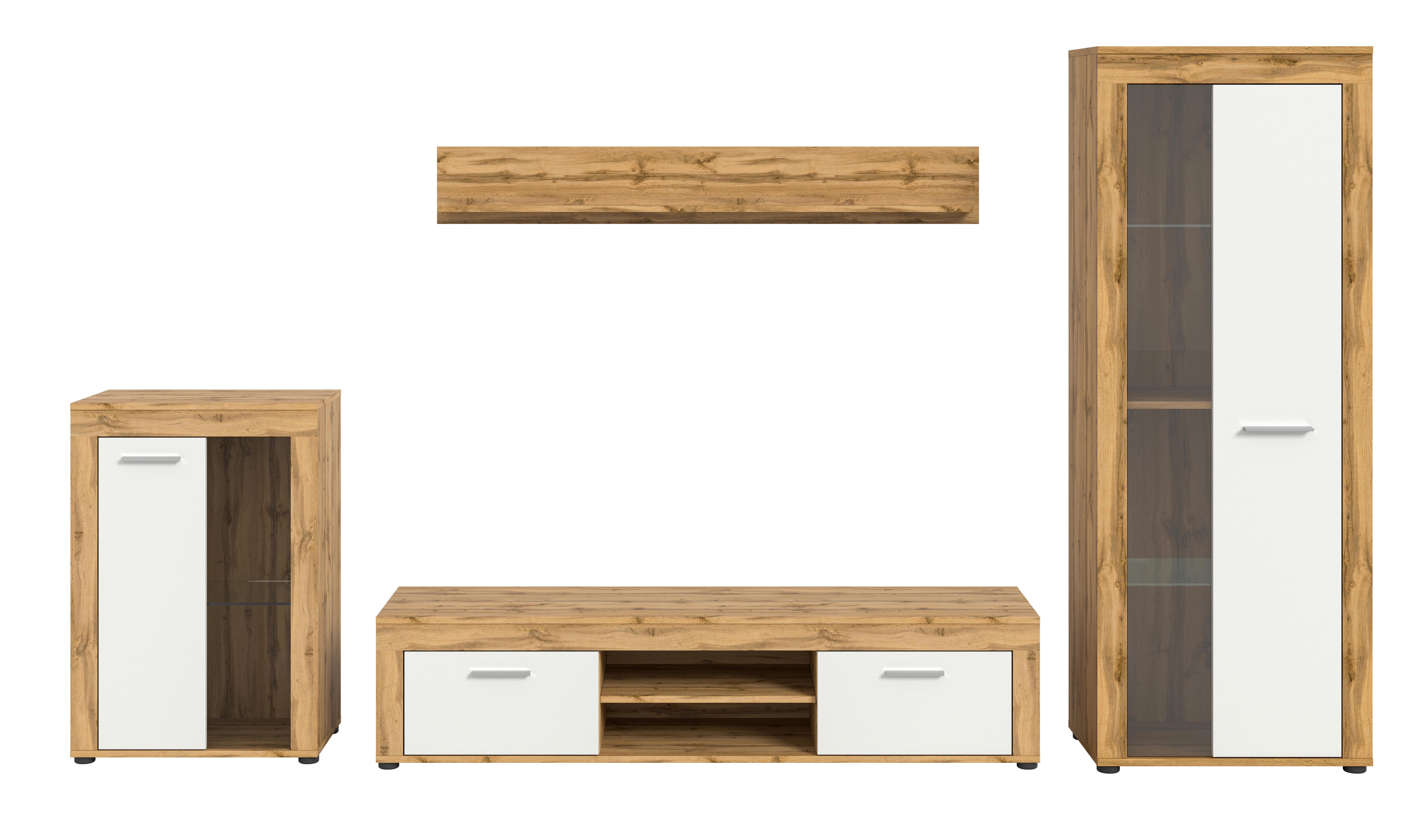 ANSAMBLU MOBILIER CAMERA DE Z JAM - stejar Wotan, Design, sticlă/material pe bază de lemn (310/169/35cm) - Modern Living