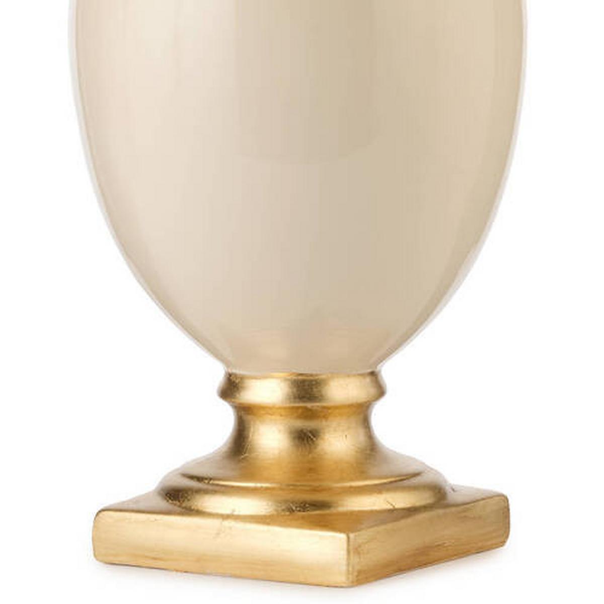 Tischleuchte Mozart Weiß/Gold/Braun max. 22 W - Hellbraun/Goldfarben, KONVENTIONELL, Keramik/Textil (45/45/75cm)