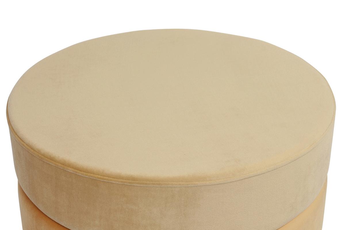 HOCKER ELYSE 100 - Goldfarben/Orange, Design, Textil/Metall (50/42cm) - Kayoom