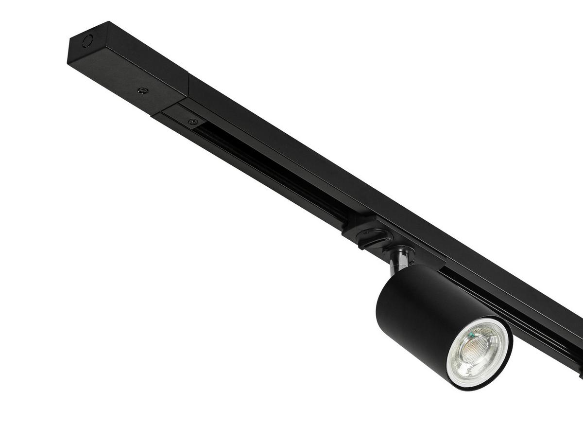 SYSTEM SZYNOWY BINE - czarny/kolor chromowy, Trend, tworzywo sztuczne/metal (110/104/14cm) - Novel