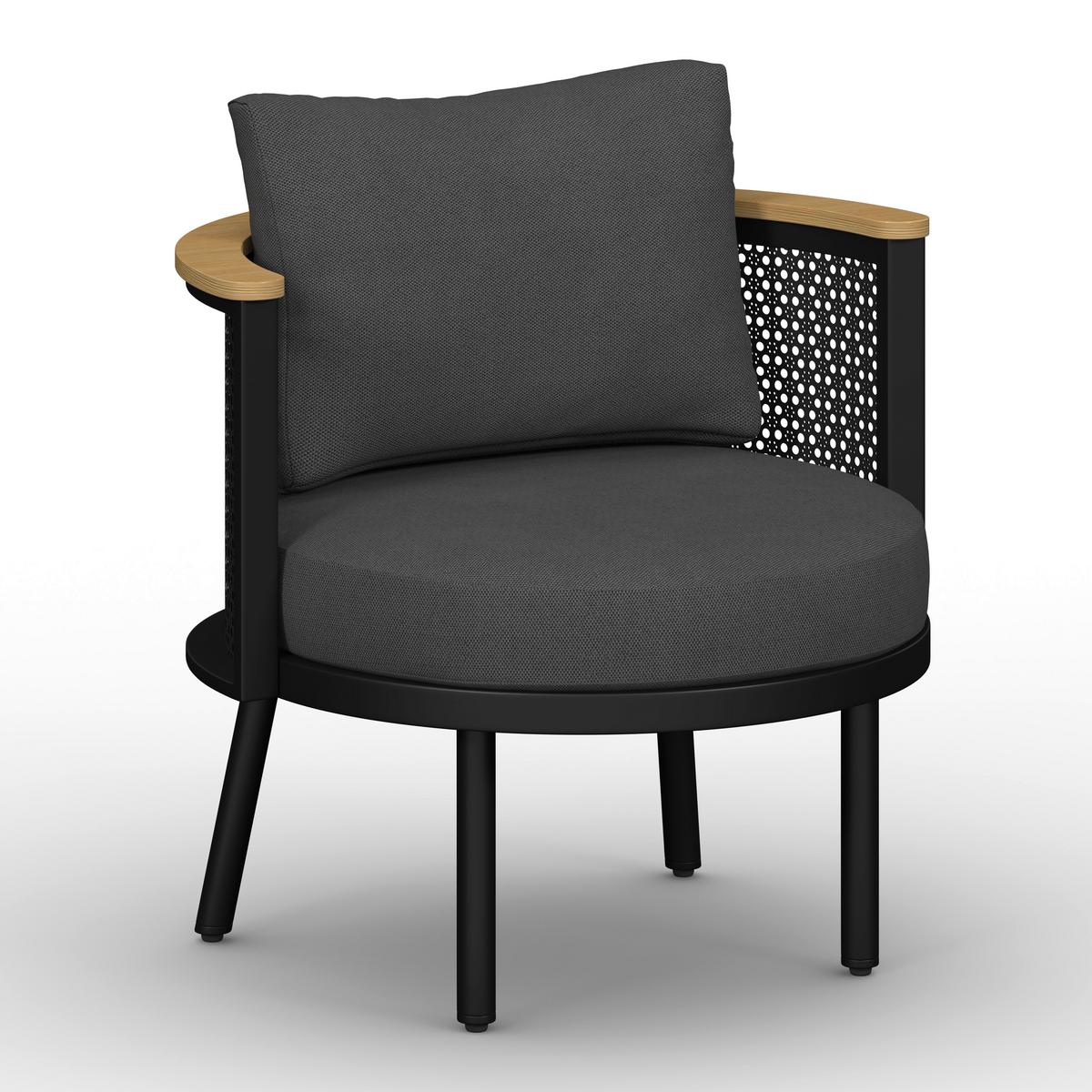 Garnitură grădină Lissa - gri închis/culoare lemn păr, Modern, plastic/metal - Bessagi Garden