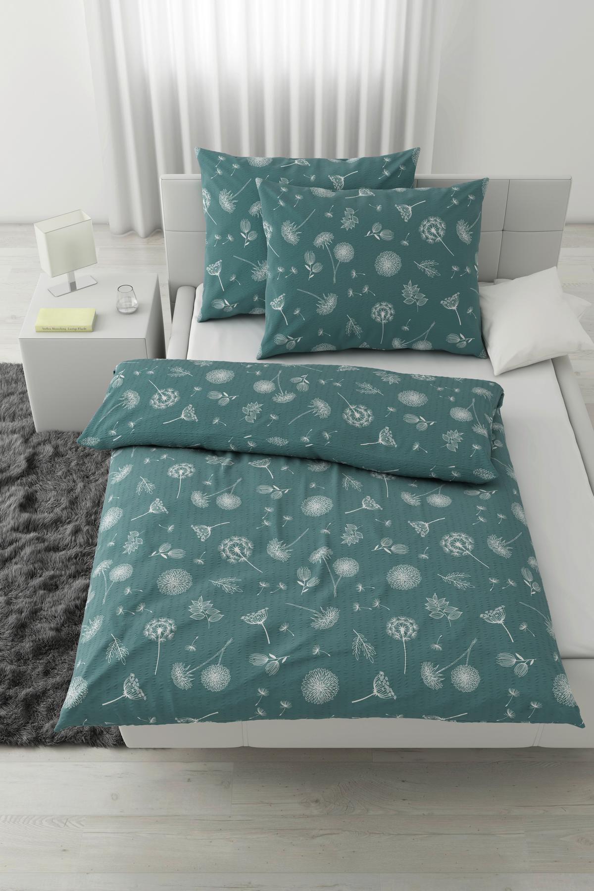 Posteljina Pusteblume 200x200/2x60x80cm - plava, Konvencionalno, tekstil (200/200cm) - Modern Living