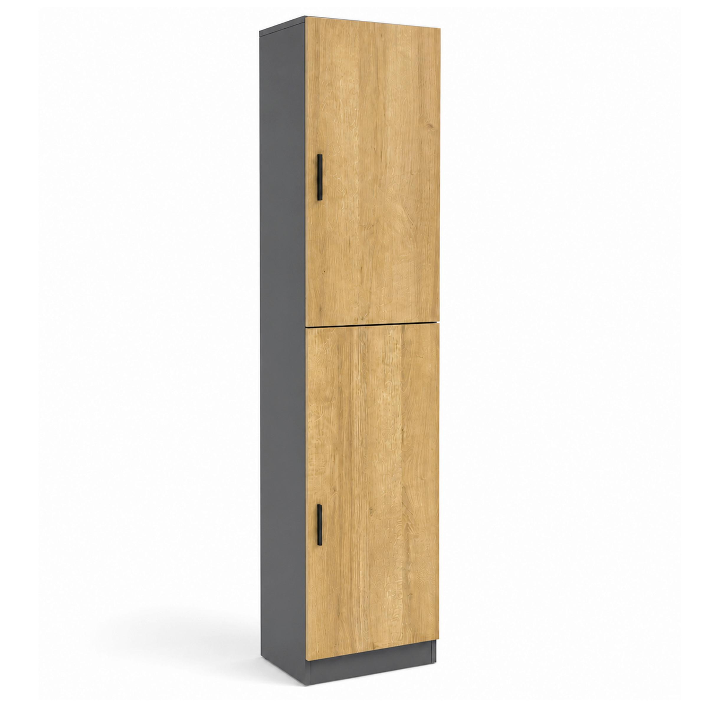 Aktenschrank Dilos L - Honigeiche/Anthrazit, Modern, Holzwerkstoff (38/183/32cm) - MID.YOU