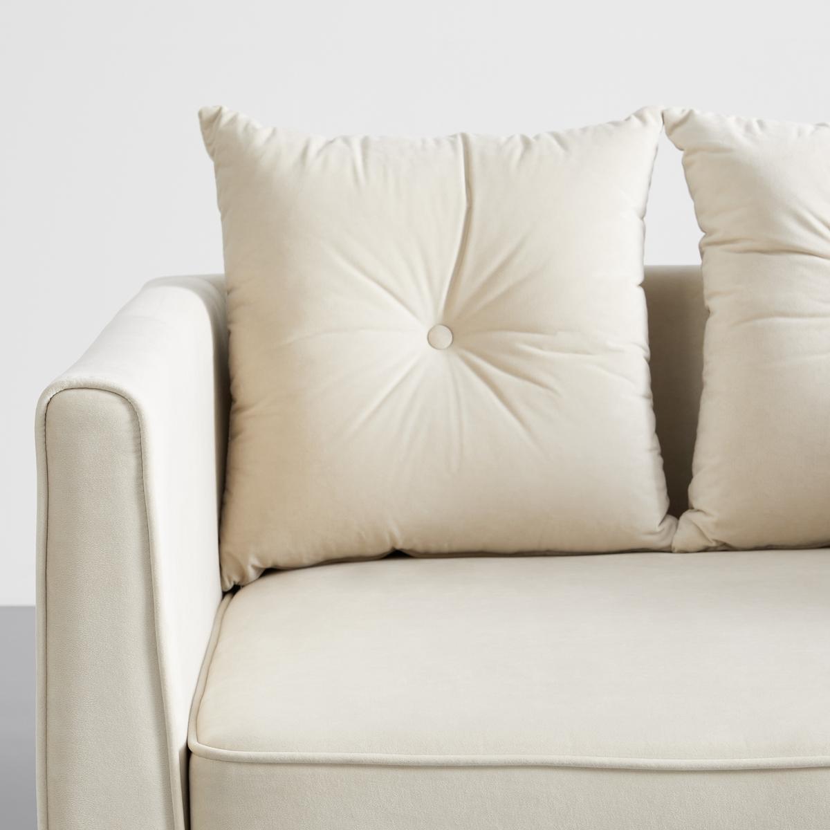 Sofa Luis Beige Samt - Beige/Roségold, MODERN, Holz/Textil (155/87/87cm) - Bessagi Home
