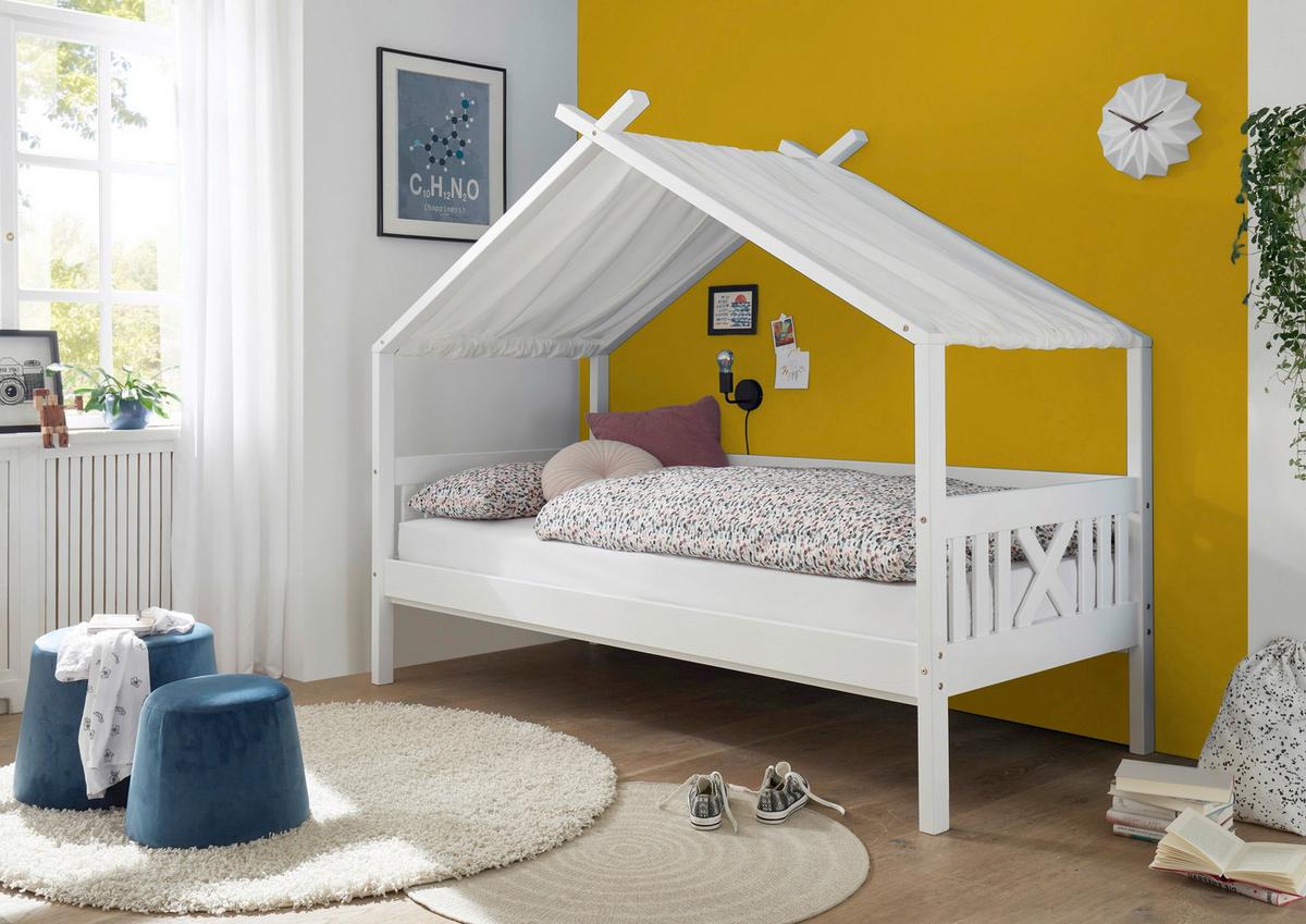 Dečji Krevet Kućica Susa - bela/prirodna boja, Konvencionalno, drvo/pločasti materijal (90/200cm) - Modern Living
