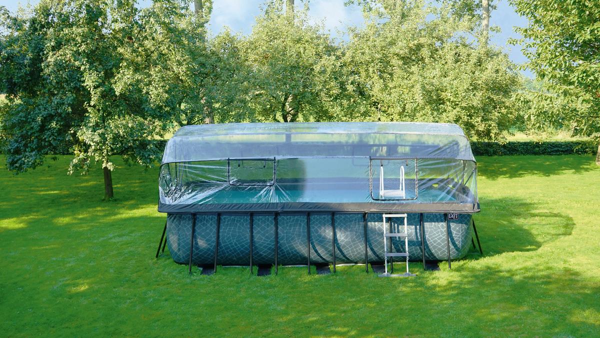 Bazen Exit Stone Pool, Črpalka S Peščenim Filtrom, 540x250cm - siva, Konvencionalno, kovina (540/250/122cm) - EXIT Toys